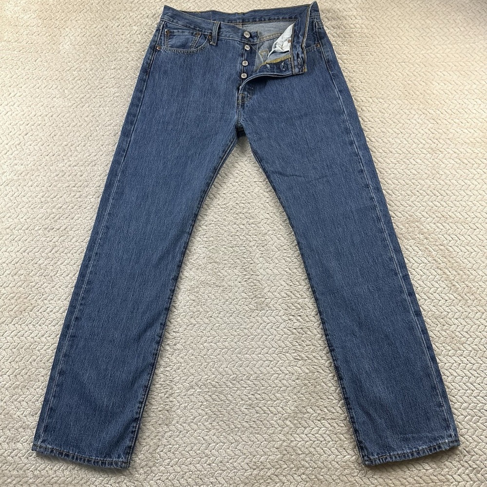Levi's 501xx Men's Button Fly Jeans 32x32 Blue Denim Casual Work Preppy Modern - Picture 2 of 15